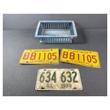 Vintage 1950 & 1970 Illinois License Plates