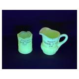 Custard Glass Souvenir Small Pitcher and