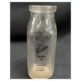 Virden Dairy Co milk glass