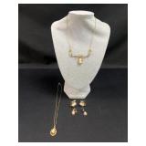 Cameo Necklace, Pendant & Earrings Jewelry Set