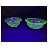 2 Uranium Glass Bowls