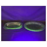 2 Uranium Glass Dishes