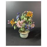 Jade & Hardstone Multicolor Flower Tree - Small