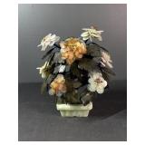 Jade & Hardstone Flower Tree Arrangement - Small