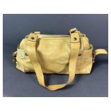 Fossil Yellow Pebbled Leather Shoulder Bag