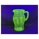 Tall Uranium Glass Pitcher