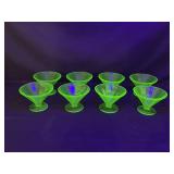 8 Uranium Glass Sherbet Cups