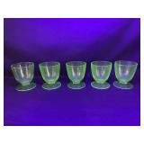 5 Uranium Glass Sherbet Cups