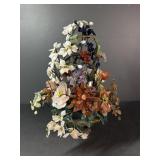 Vintage Chinese Jade & Hardstone Flower Tree