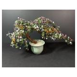 Jade & Hardstone Flowering Bonsai Tree- Small