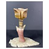 Polished Onyx style Flower Candle Holder