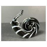 Black and White Snail paperweight