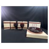6 cape cod goblets and round platter