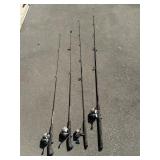 4 Zebco Fishing Poles