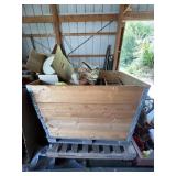 Pallet crate box with contents and pallet with