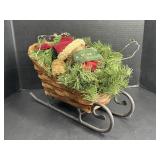 Longaberger Angled Basket with Sleigh Holder