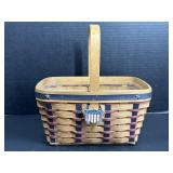 Longaberger basket with Patriotic Crest