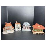 Vintage Ceramic Model Buildings & Train Depot