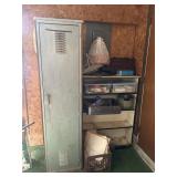 Vintage Locker, Shelf, and Contents