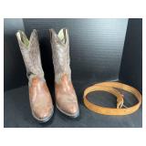 Durango boots size 10.5 and belt size 38