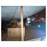 Contents of Garage Loft Christmas Decor and More