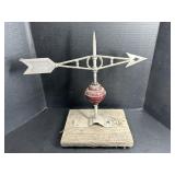 Vintage Metal Arrow Weathervane With Lightning Rod