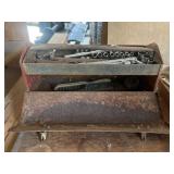 Old metal toolbox with crafts man socket wrenches