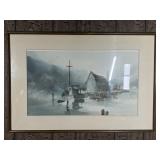 Harbor Scene Watercolor Painting