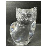 Owl Clear Glass Paperweight