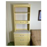 Vintage Bamboo Style Shelf with Drawers