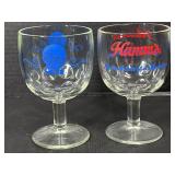 Hamms and PBR Footed Glasses