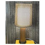 Lamp with wicker shade