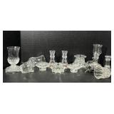 Clear glass candle holders