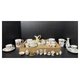 Porcelain Miniatures, Cups, Saucers & Vases