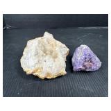 Amethyst Cluster and Geode half