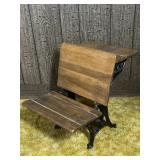 Vintage cast iron and wood school desk