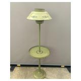Vintage Green Metal Lamp with Table