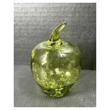 Green Glass Apple Decor