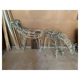 2 Large Lighted Christmas Deer Decor