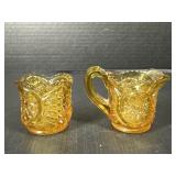 Amber Glass Mini Cream and Sugar