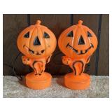 2 Retro Pumpkin Blow Molds
