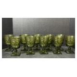 Olive green custard glasses