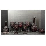Avon ruby red glassware