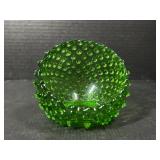 Vintage Green Hobnail Glass Bowl