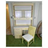 Vintage Bamboo Style Desk with Chair