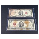 Red Seal 2 Dollar Bills
