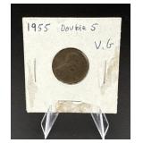 1955 Double Die V6 Wheat Cent