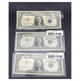 1957B, 1957, and 1957B Silver Certificate Blue