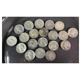 20 Silver Washington Quarters Common Dates
