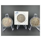 Walking Liberty Half Dollars 1941, 1938, and 1939